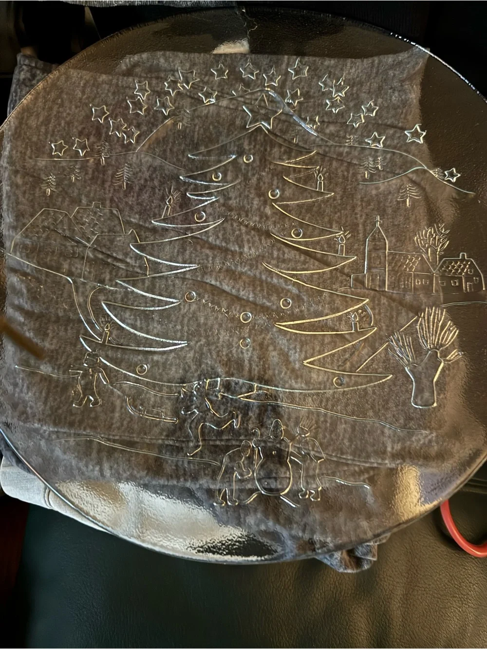 Clear Glass Holiday Tree Serving Platter - Women Bags